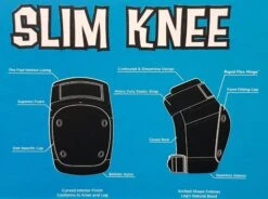 187 - Slim Knee Pad - Black -Roller Skate Shop 187 DerbySlimKneeFeatures