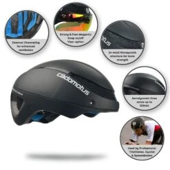 Cádomotus Omega Aero Helmet - Matte Black 8 Cádomotus Omega Aero Helmet - Matte Black -Roller Skate Shop CadomotusOmegaHelmet MatteBlack 2