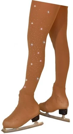 ChloeNoel - Over The Boot Skating Tights With Crystals (Medium Tan)