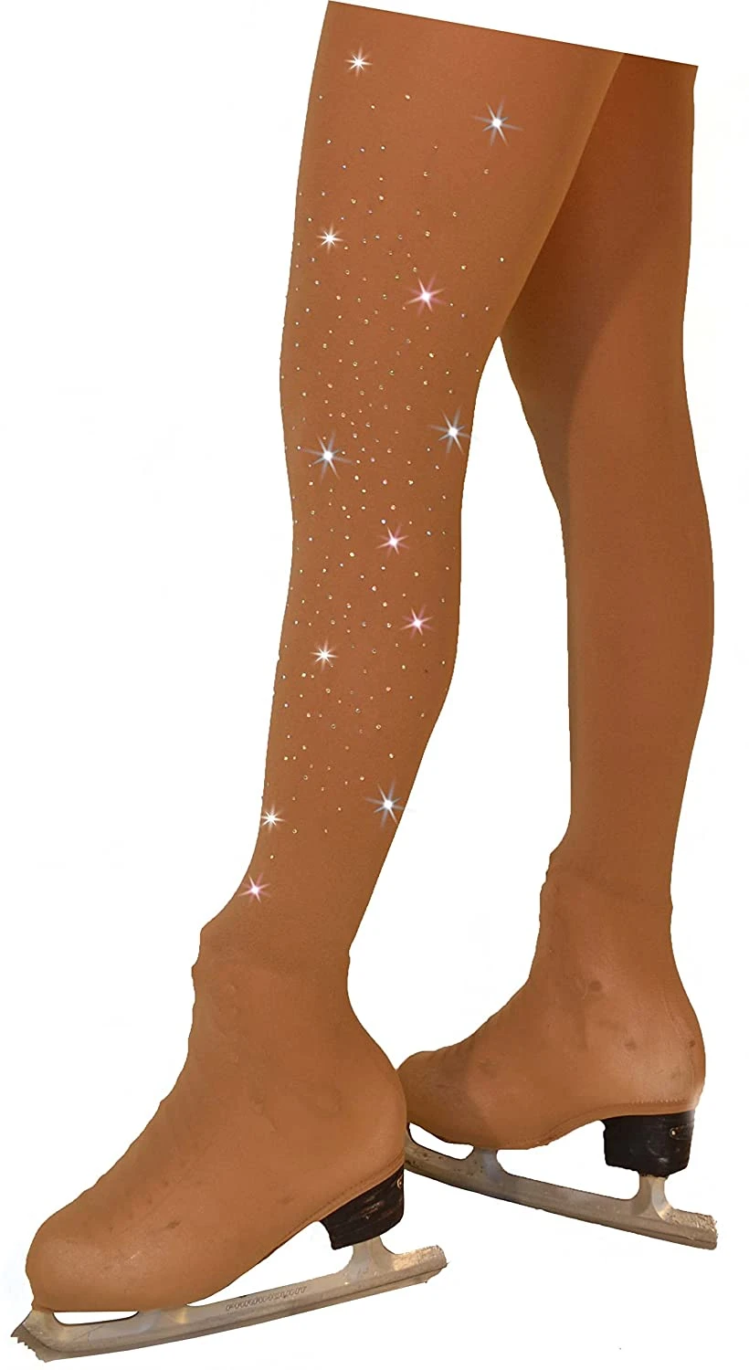 ChloeNoel - Over The Boot Skating Tights With Crystals (Medium Tan) 1 ChloeNoel - Over The Boot Skating Tights With Crystals (Medium Tan)