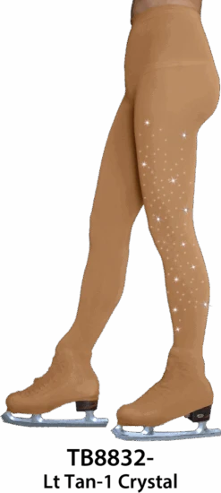 ChloeNoel - Over The Boot Skating Tights With Crystals (Light Tan)