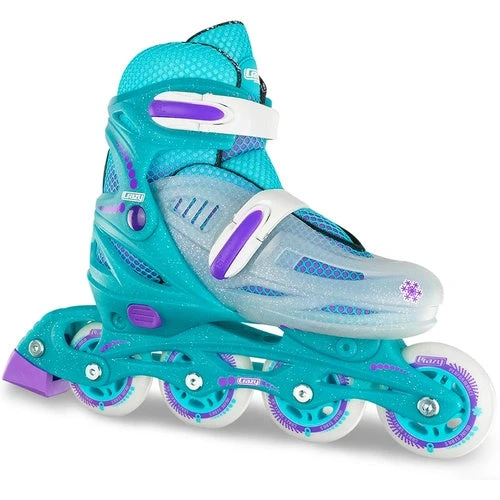 Crazy - 148 Adjustable Inline Skate - Teal Glitter 1 Crazy - 148 Adjustable Inline Skate - Teal Glitter