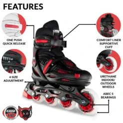 Crazy - 148 Adjustable Inline Skate - Black / Red -Roller Skate Shop Crazy 148black 4