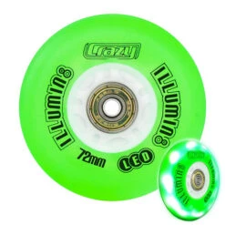 Crazy - Illumin8 Light Up LED Inline Wheel -Roller Skate Shop Crazy Illumin8Inline Green