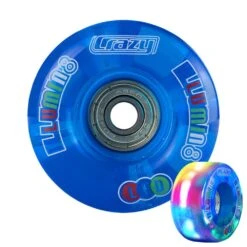 Crazy - Illumin8 LED Light Up Wheels (2-Pack) -Roller Skate Shop Crazy IlluminateQuad Blue