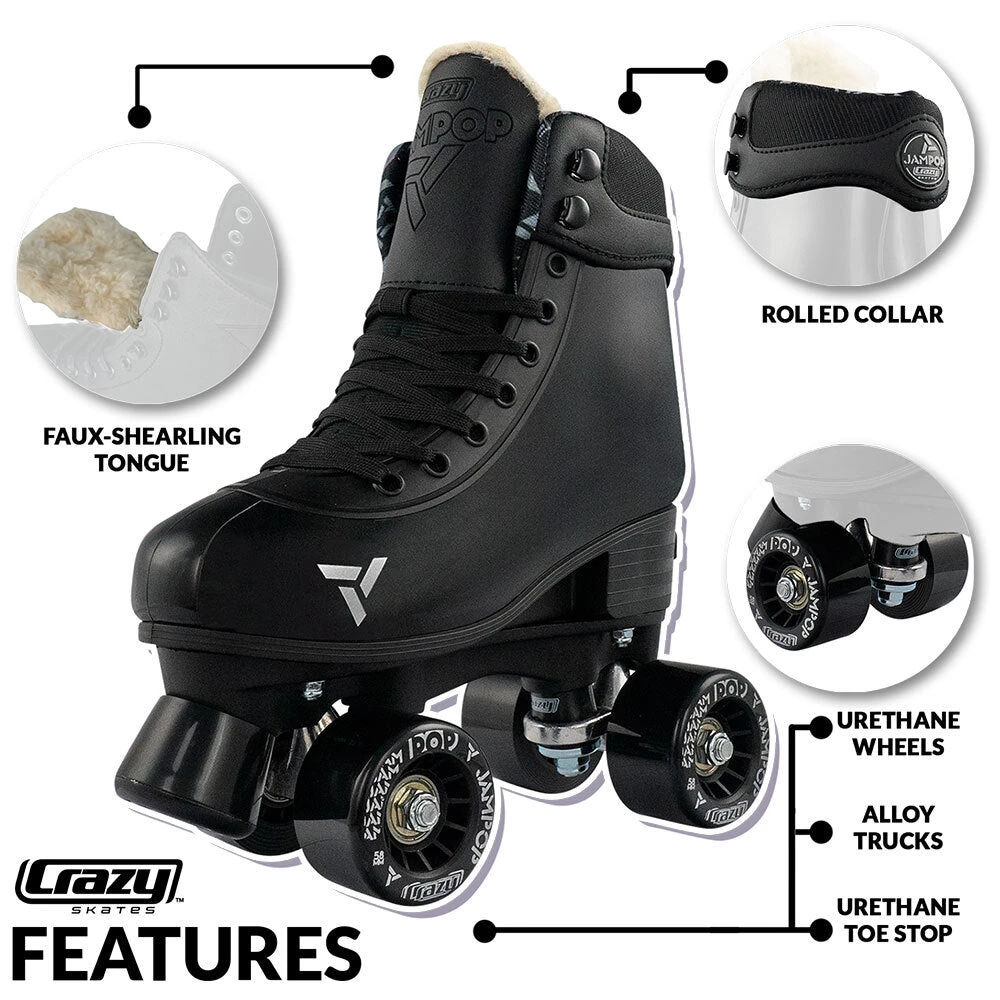 Crazy - Jam Pop Adjustable Quad Skates - Black 4 Crazy - Jam Pop Adjustable Quad Skates - Black - Image 4