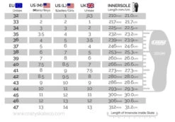 Crazy - Zoom Quad Skate -Roller Skate Shop Crazy Zoom SizeGuide