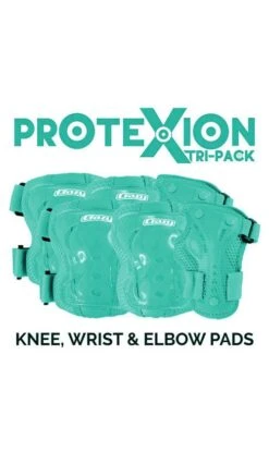 Crazy - ProteXion Kids - Tri Pack -Roller Skate Shop Crazy teal protection