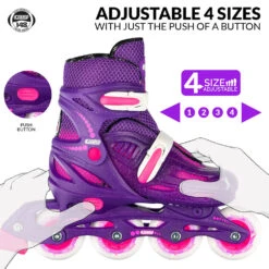 Crazy - 148 Adjustable Inline Skate - Purple Glitter -Roller Skate Shop Crazy148purple 3