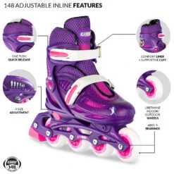 Crazy - 148 Adjustable Inline Skate - Purple Glitter -Roller Skate Shop Crazy148purple 4