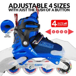 Crazy - 168 Adjustable Inline Skate - Blue 8 Crazy - 168 Adjustable Inline Skate - Blue -Roller Skate Shop Crazy168 Blue adjust