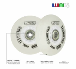 Crazy - Illumin8 Light Up LED Inline Wheel -Roller Skate Shop CrazyIlluminateInlineWheel White