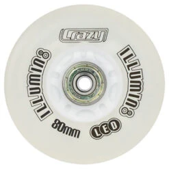 Crazy - Illumin8 Light Up LED Inline Wheel -Roller Skate Shop CrazyIlluminateLEDInlineWheel White 80mm