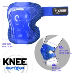 Crazy - ProteXion Kids - Tri Pack -Roller Skate Shop Crazy Protexion Kids Knee Blue