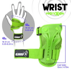 Crazy - ProteXion Kids - Tri Pack -Roller Skate Shop Crazy Protexion Kids Wrist Green