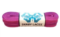 Derby Laces - Ultimate Waxed Laces -Roller Skate Shop DerbyLaces PurpleandHotPinkStripe