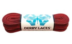 Derby Laces - Ultimate Waxed Laces -Roller Skate Shop DerbyWaxedLaces BlackRedStripe