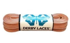 Derby Laces - Ultimate Waxed Laces -Roller Skate Shop DerbyWaxedLaces OrangeandWhiteStripe