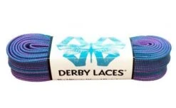 Derby Laces - Ultimate Waxed Laces -Roller Skate Shop DerbyWaxedLaces TealadPurpleStripe