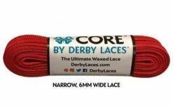 Derby Laces - Ultimate Waxed Laces -Roller Skate Shop Derby Core Red