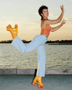 Impala Rollerskates - Marawa High Heeled Skate - Sparkle Orange -Roller Skate Shop Impala MarawaHighHeel 6