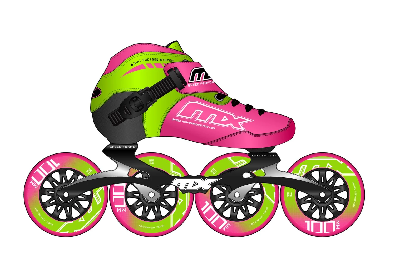 MX-J Speed Skate Package - Pink (Junior) 2 MX-J Speed Skate Package - Pink (Junior) - Image 2