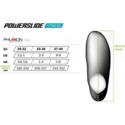 Powerslide Phuzion Universe - White (3 Wheel) 13 Powerslide Phuzion Universe - White (3 Wheel) -Roller Skate Shop Powerslide phuzion SizeChart