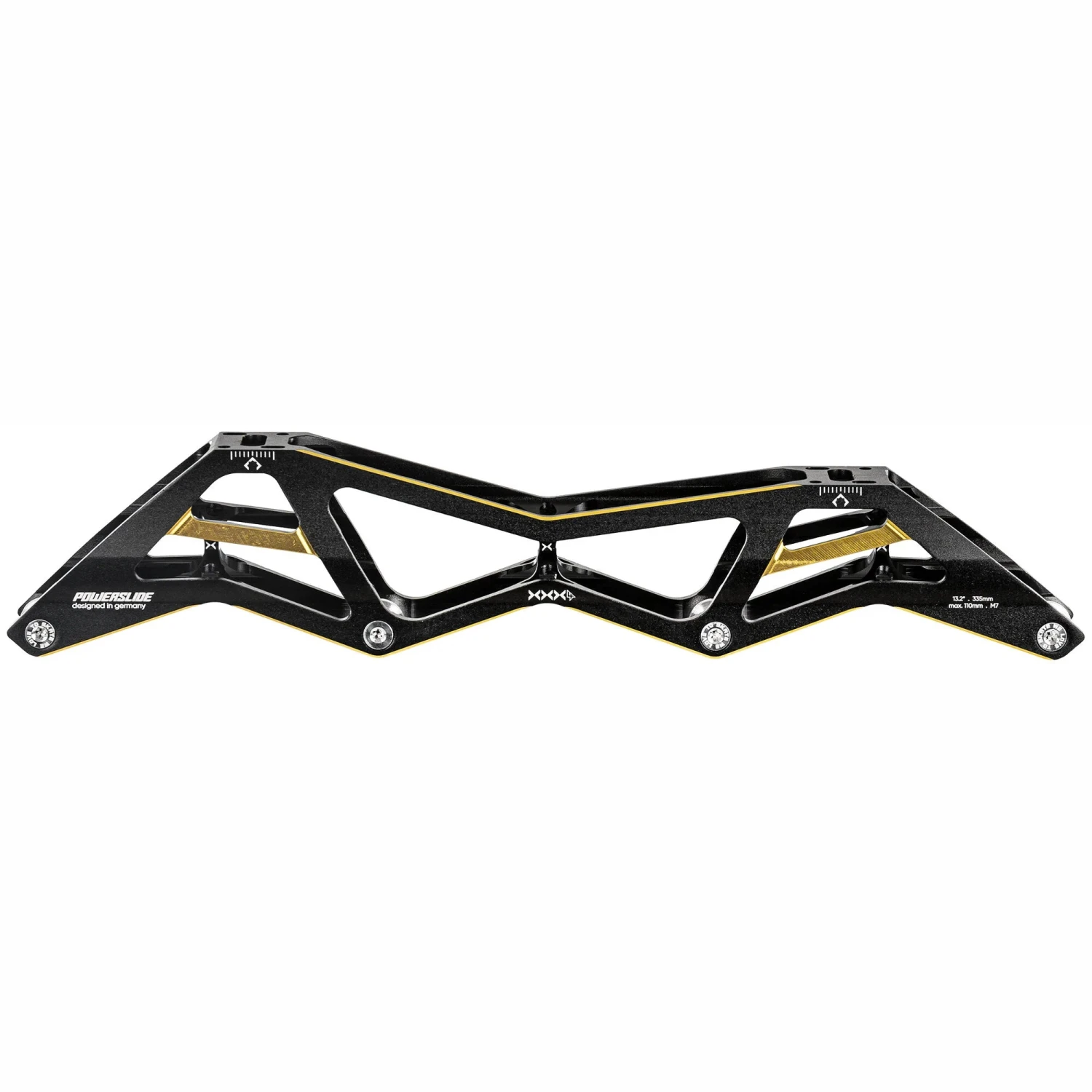 Powerslide Triple X - Inline Speed Frame - 4x110 (Black / Gold) 2 Powerslide Triple X - Inline Speed Frame - 4x110 (Black / Gold) - Image 2