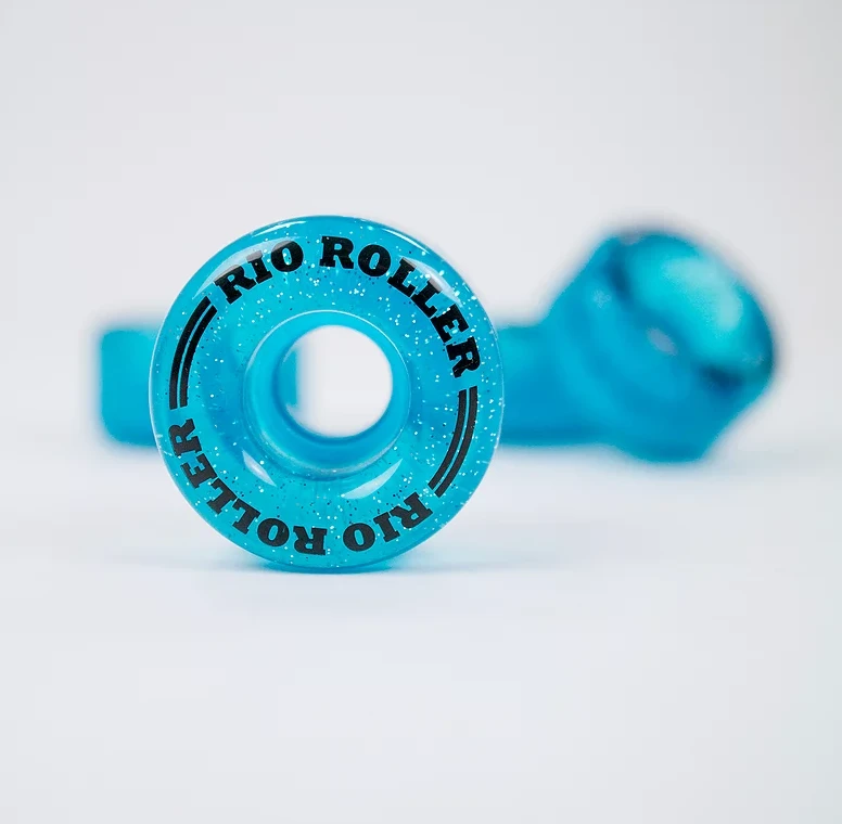 Rio Roller - Light-Up Wheels (4-pack) - Blue Glitter 1 Rio Roller - Light-Up Wheels (4-pack) - Blue Glitter