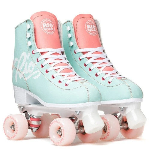 Rio Roller - Script Skates - Teal / Coral 2 Rio Roller - Script Skates - Teal / Coral - Image 2