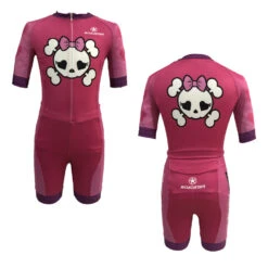 Roadstar - Kids Skull Training Skin Suit - (Blue Or Pink) -Roller Skate Shop Roadstar PinkKidsSkull 1
