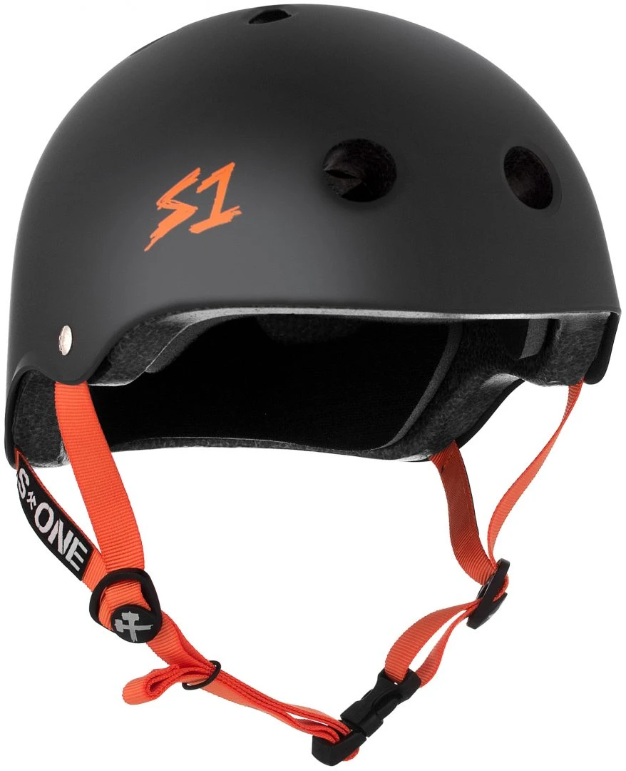 S-One Lifer Helmet - Matte Black With Orange Straps 1 S-One Lifer Helmet - Matte Black With Orange Straps