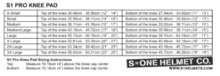S-One Pro Knee Pad (Gen III) -Roller Skate Shop S OnePadsSizeChart