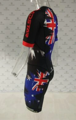 Sk8House - AUS Flag Design - Pro Aero Skin Suit -Roller Skate Shop Sk8House AUSFlagSkinsuit actual2